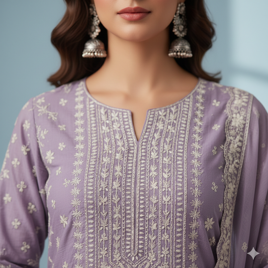 Lavender Premium Handcrafted Suit Set