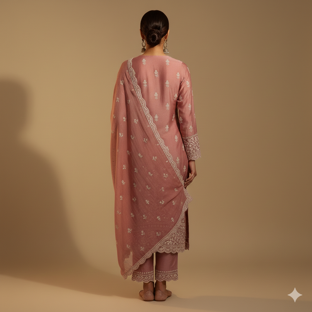 Dusty Rose Signature Chikankari Suit