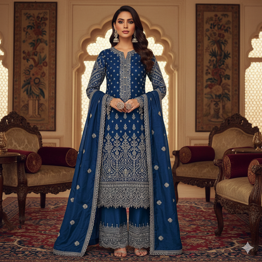 Blue Chikankari Kurta