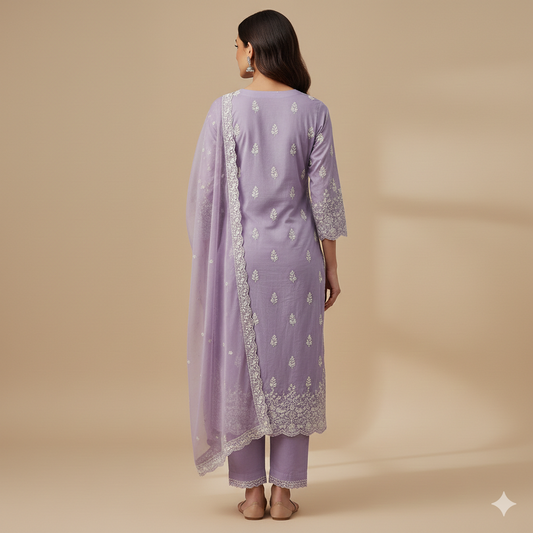 Lavender Premium Handcrafted Suit Set
